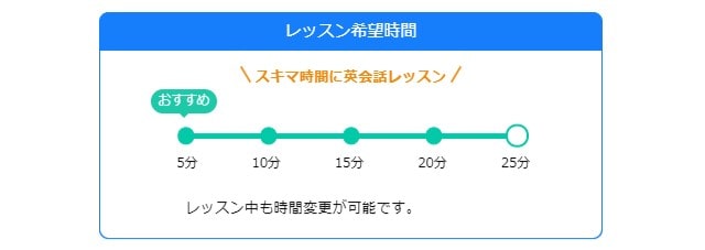 レッスン選択時間