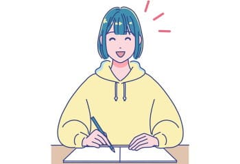 楽しく英語を勉強している女性